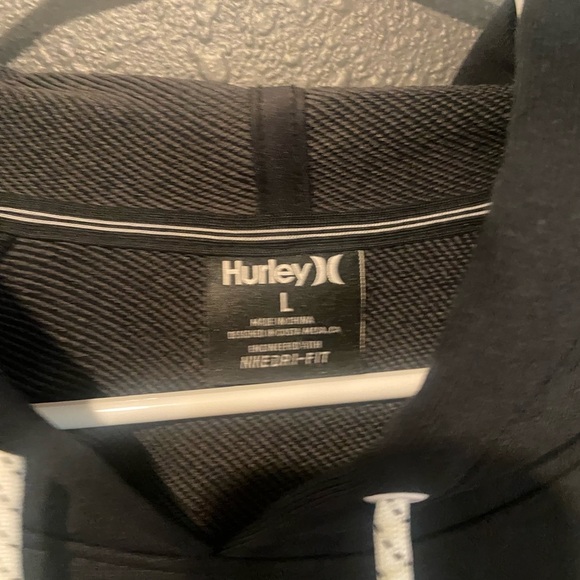 Hurley Black Hoodie with White Drawstrings - Picture 3 of 3